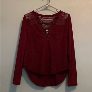 Maroon top